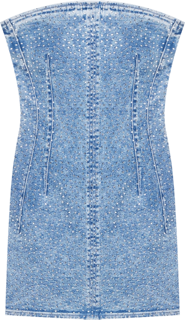 Women's Crystal Strapless Mini Dress, Regular and Plus