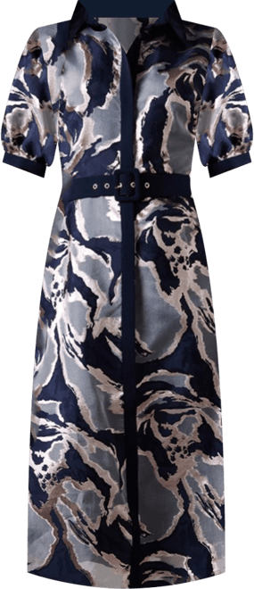 Women's Short Sleeve Jacquard Shirt Dress
