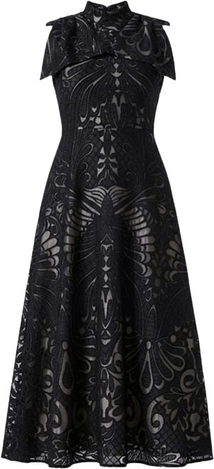 Women's Bow Sleeve Jacquard Dress