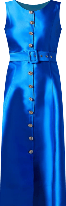 Women's Button Through Belted Prom Dress