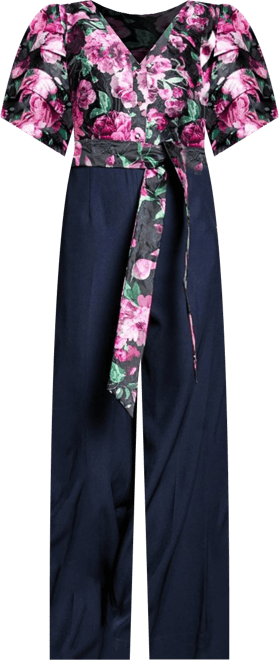 Women's Printed Tiered Sleeve Organza Jumpsuit