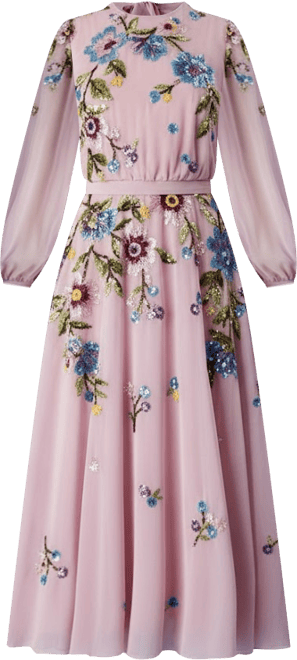 Women's Embellished Sequin Midi Dress