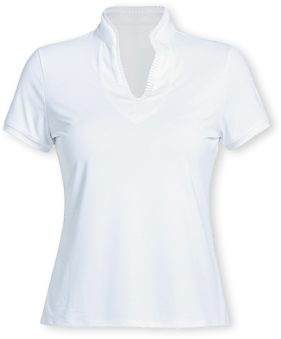 Women's Pleated Placket Short Sleeve Golf Polo