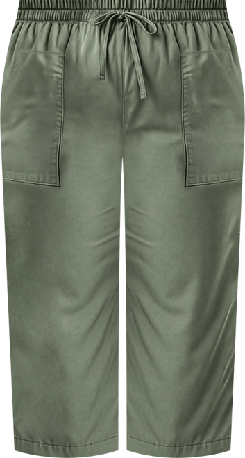 Plus Size High Waist Wide Leg Pull-On Pants