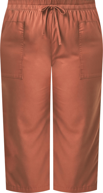 Plus Size High Waist Wide Leg Pull-On Pants