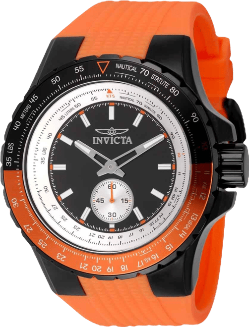 Men's 49303 Aviator Quartz Multifunction Black Dial Watch