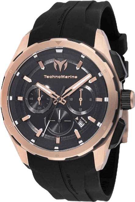 Men's Tm-318102 Ocean Quartz Chronograph Black Dial Watch