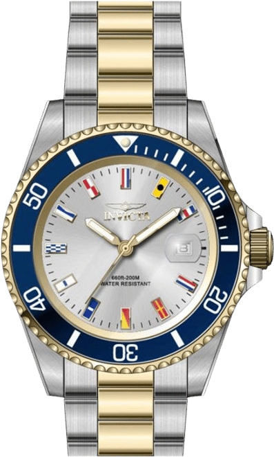 Men's 49887 Pro Diver Quartz 3 Hand Silver Dial Watch