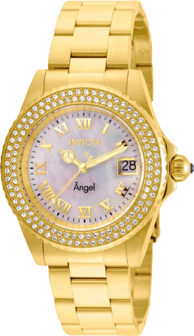 Women's 22875 Angel Quartz 3 Hand White Dial Watch