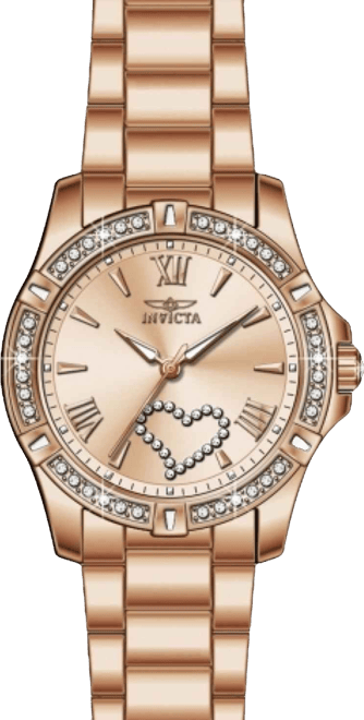 Women's 49843 Angel Quartz 2 Hand Rose Gold Dial Watch
