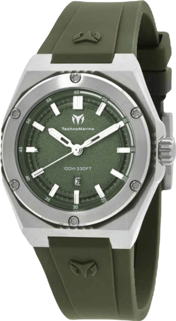 Women's Tm-416054 Coral Quartz 3 Hand Olive Green Dial Watch