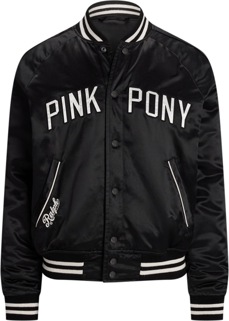 Polo Ralph Lauren Unisex Pink Pony Satin Baseball Jacket - Macy's