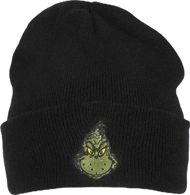 Men's Embroidery Black Acrylic Yarn Standard Cuff Beanie