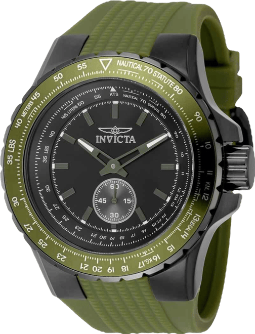 Men's 49311 Aviator Quartz Multifunction Black Dial Watch