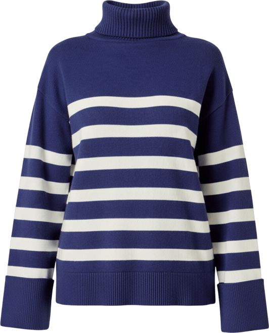 Women's Turtle Neck Stripe Sweater