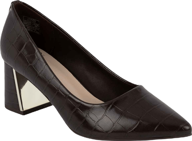 Women's Canal Pointed Toe Block Heel Dress Pumps