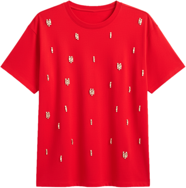Women's Cotton Embellished Tee, Macy's Exclusive