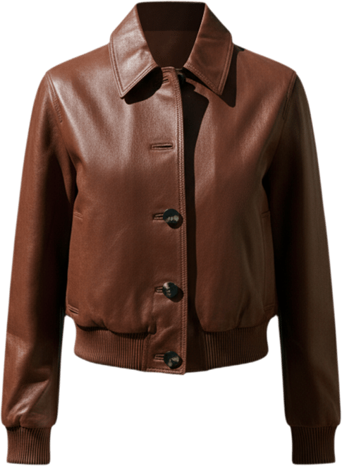 Women's Leather Bomber Jacket