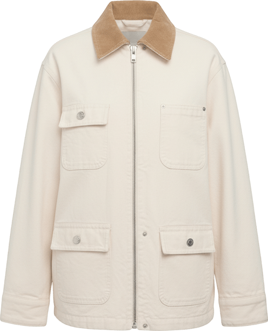 Women's Corduroy Collar Denim Parka Blazer