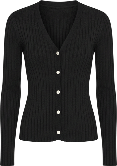 Women's Fine Rib Knit Cardigan