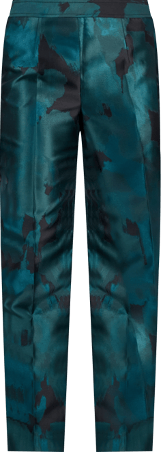 Women's Jacquard Mid-Rise Side-Zip Ankle Pants