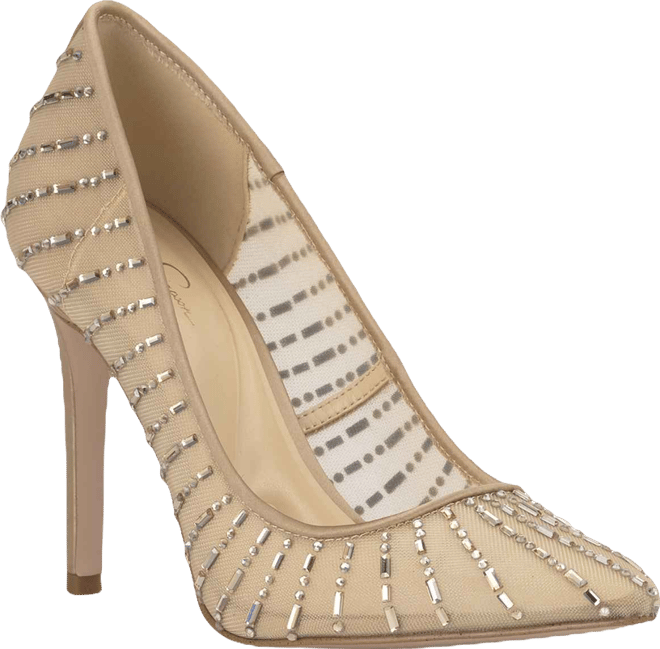 Women's Piviano Rhinestone Mesh Pumps