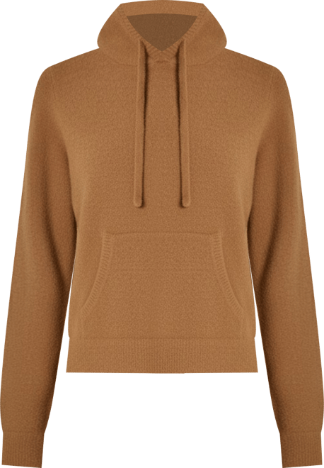 Women's Feather Yarn Hood Tonal Hoodie