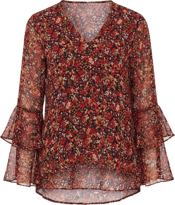 Women's Printed V-Neck Top