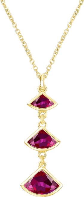 Lab-Grown Ruby Pendant Necklace (1-1/5 ct. t.w.) in 14K Gold Over Sterling Silver