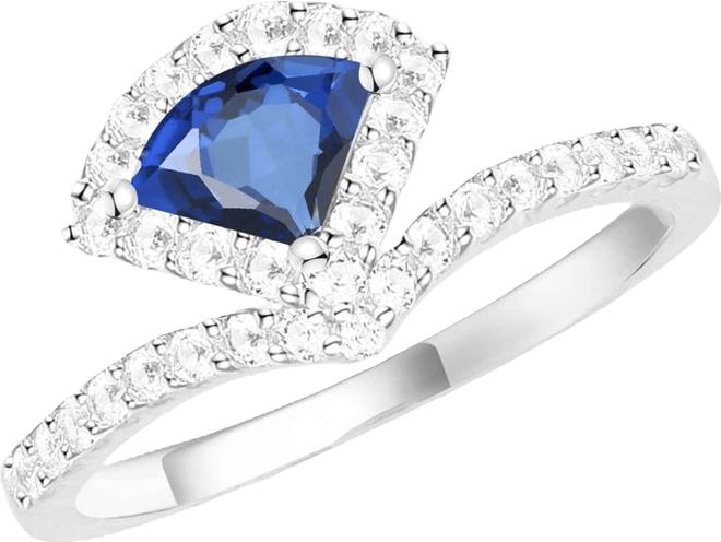 Lab-Grown Sapphire (5/8 ct. t.w.) and Lab-Grown White Sapphire (3/8 ct. t.w.) Ring in Sterling Silver