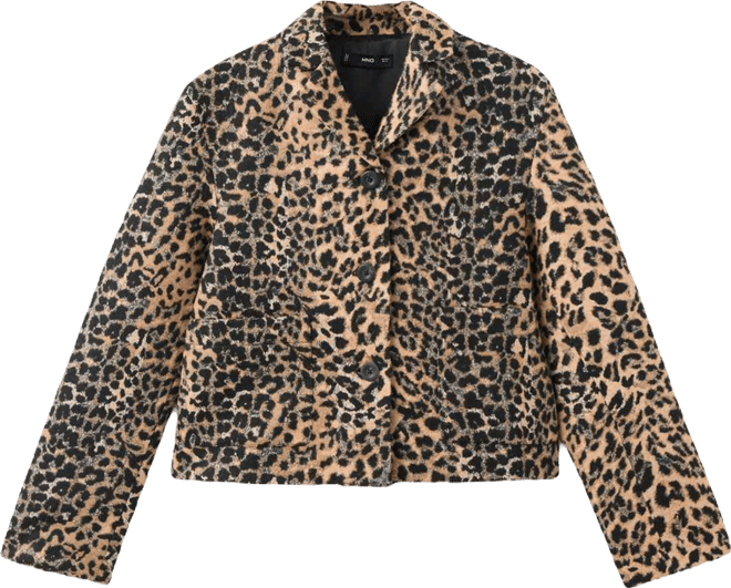 Women's Leopard-Print Buttons Jacket