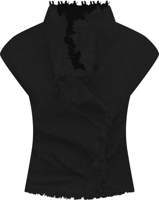 Women's Frayed Trim Crossover Top