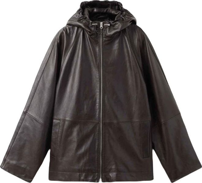 Women's Leather Hood Jacket