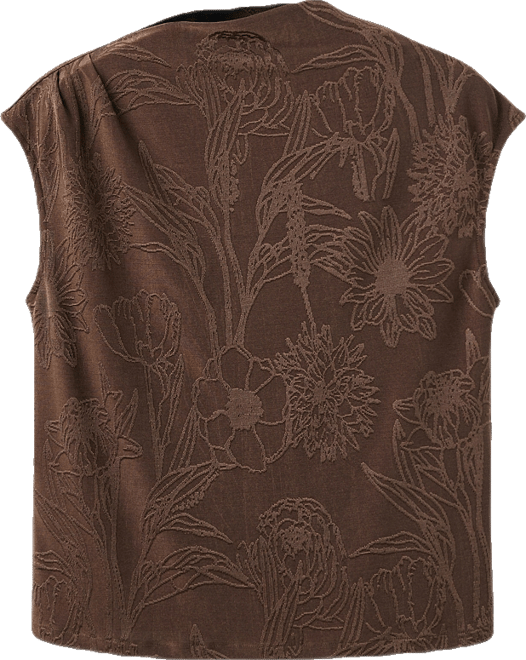 Women's Jacquard Floral-Print Top