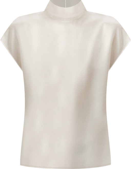 Women's Silk Satin Turtleneck Blouse