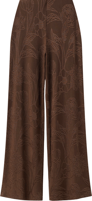 Women's Jacquard Floral-Print Straight Pants