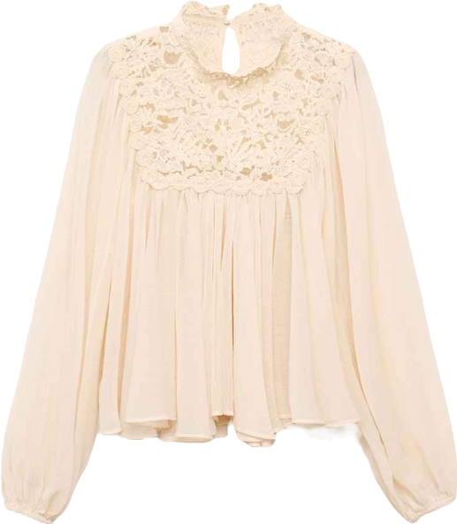 Women's Lace Combination Blouse