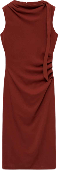 Women's Knot Detail Ruched Dress