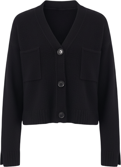 Women's Cropped V-Neck Oversized Cardigan