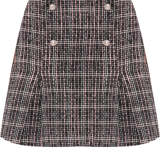 Women's Princess Line Slit & Button Mini Skirt