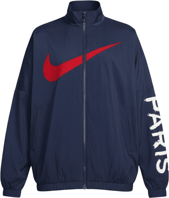 Women's Navy Paris Saint-Germain Essential Windrunner Full-Zip Jacket