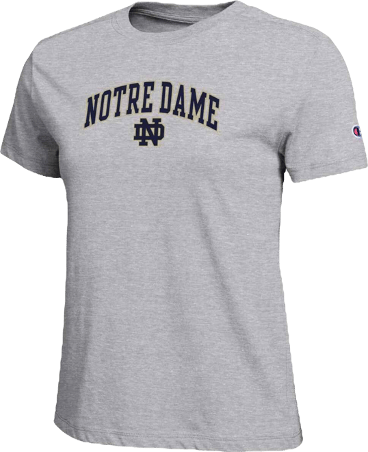 Women's Heather Gray Notre Dame Fighting Irish Arched Over Logo T-Shirt