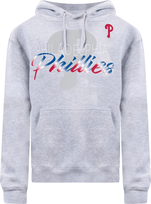 Women's Heather Gray Philadelphia Phillies Shadow Logo Graphic Pullover Hoodie
