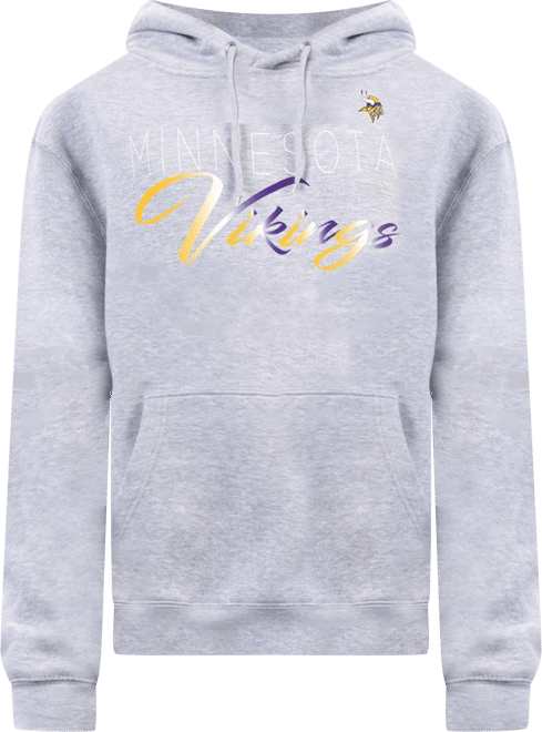 Women's Gray Minnesota Vikings Shadow Logo Fleece Pullover Hoodie