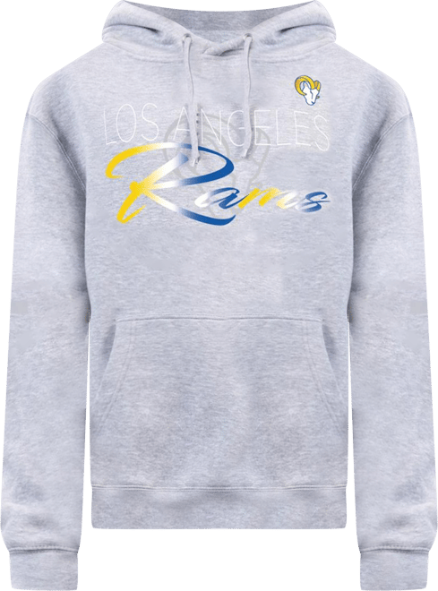 Women's Gray Los Angeles Rams Shadow Logo Fleece Pullover Hoodie