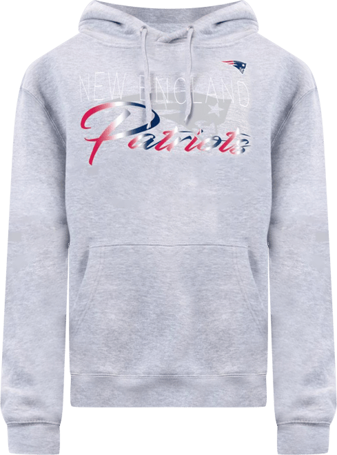 Women's Gray New England Patriots Shadow Logo Fleece Pullover Hoodie