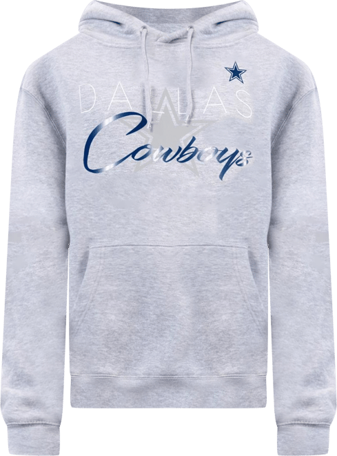 Women's Gray Dallas Cowboys Shadow Logo Fleece Pullover Hoodie