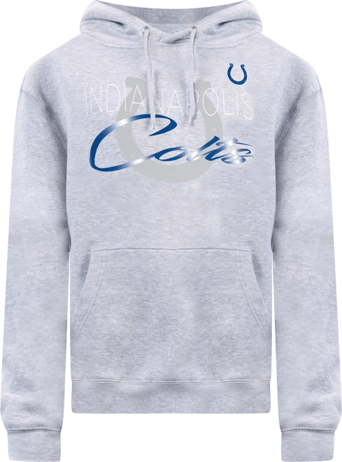 Women's Gray Indianapolis Colts Shadow Logo Fleece Pullover Hoodie
