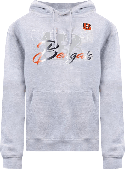 Women's Gray Cincinnati Bengals Shadow Logo Fleece Pullover Hoodie