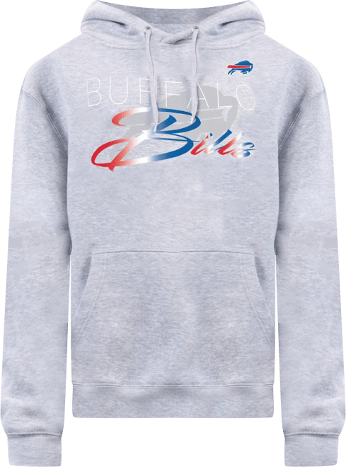 Women's Gray Buffalo Bills Shadow Logo Fleece Pullover Hoodie
